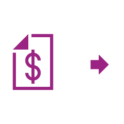 Pfeilsymbol der Rechnung violett Pfeilsymbol der Rechnung violett