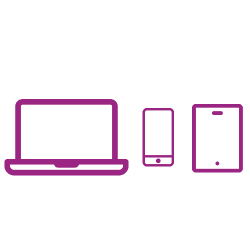 Laptop-Telefontablett-Symbol violett Laptop-Telefontablett-Symbol violett