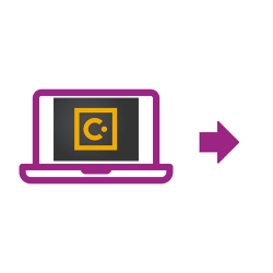 Laptop-Symbol violett Laptop-Symbol violett