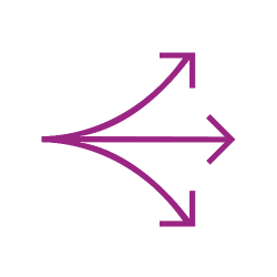 Drei-Pfeile-Symbol violett Drei-Pfeile-Symbol violett
