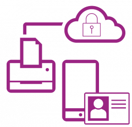 Violettes Symbol sicheres Netzwerk